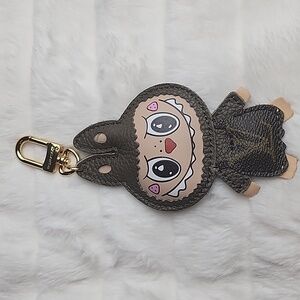 Upcycled Cute Labubu Bag Charm/ Keychain with Gold Clip
